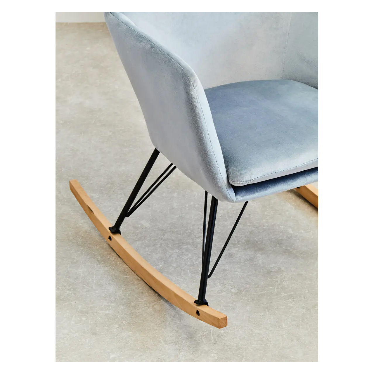 Stockholm Velvet Rocking Chair In Blue