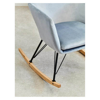 Stockholm Velvet Rocking Chair In Blue