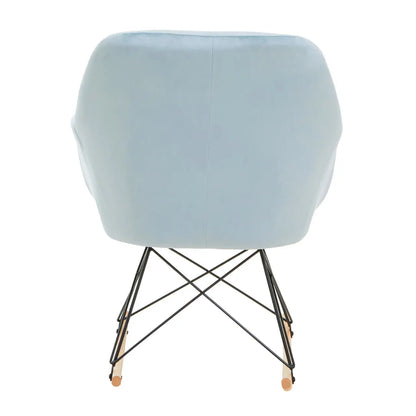 Stockholm Small Velvet Rocking Chair In Blue