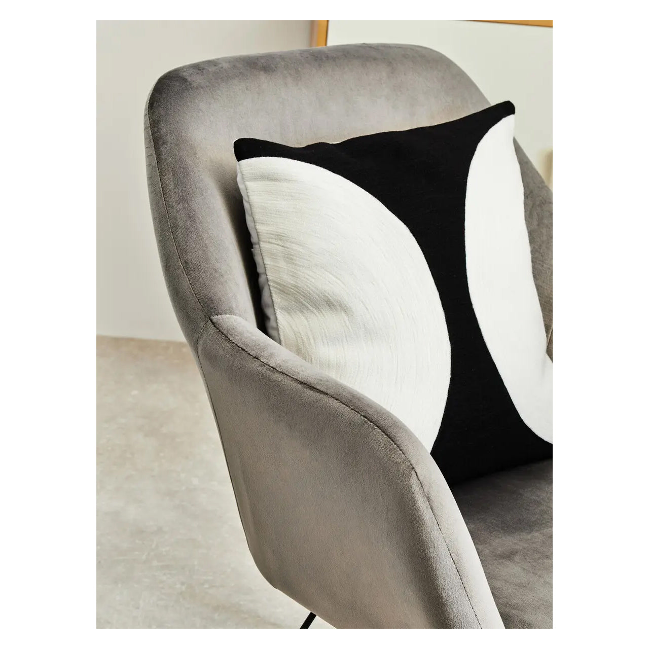 Stockholm Small Velvet Rocking Chair In Grey