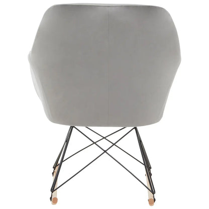 Stockholm Small Velvet Rocking Chair In Grey