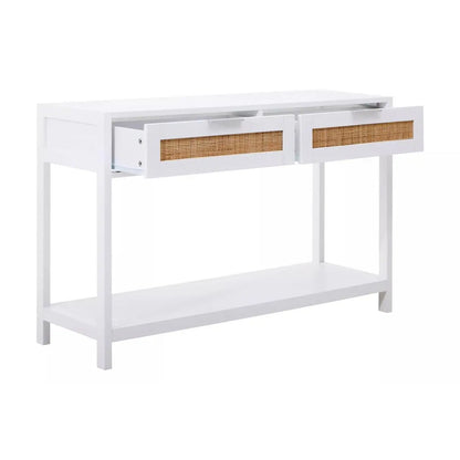 Sherman Wooden Console Table With 2 Drawers In White