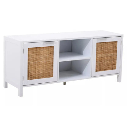 Sherman Wooden TV Stand With 2 Doors In White