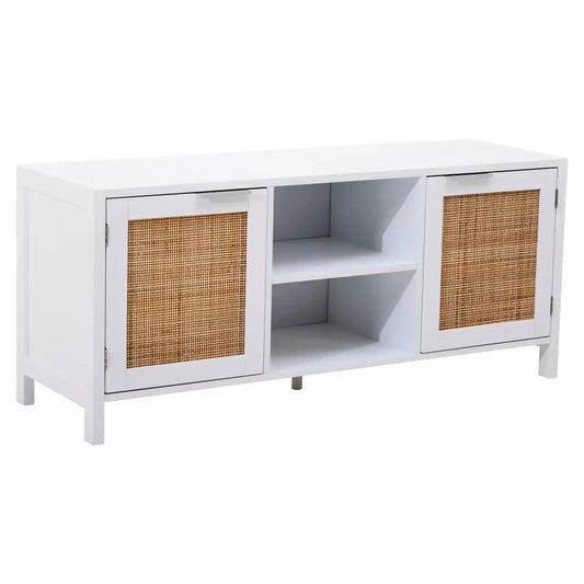 Sherman Wooden TV Stand With 2 Doors In White