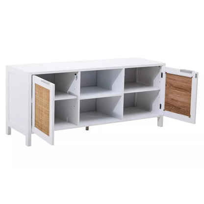Sherman Wooden TV Stand With 2 Doors In White