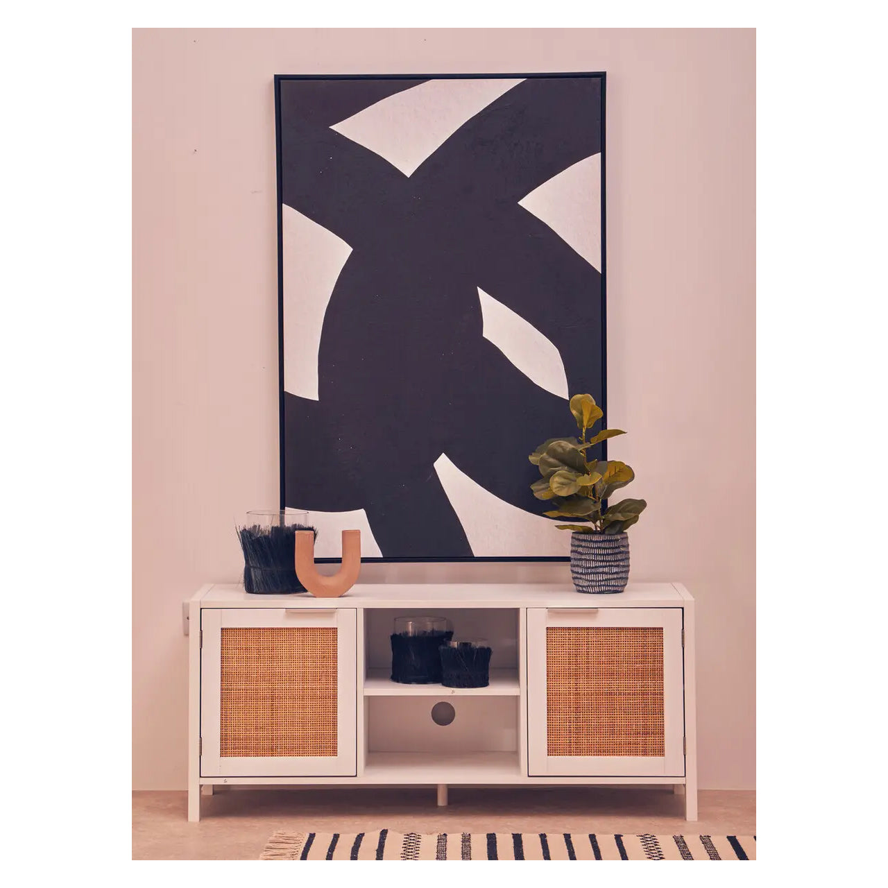 Sherman Wooden TV Stand With 2 Doors In White