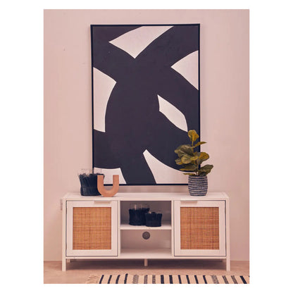 Sherman Wooden TV Stand With 2 Doors In White