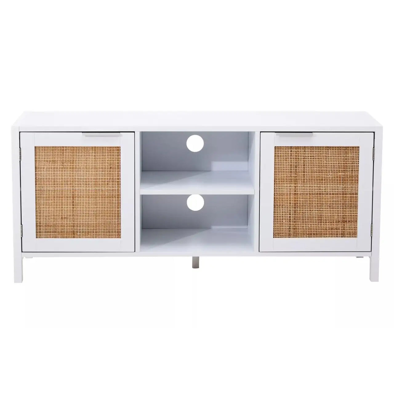 Sherman Wooden TV Stand With 2 Doors In White