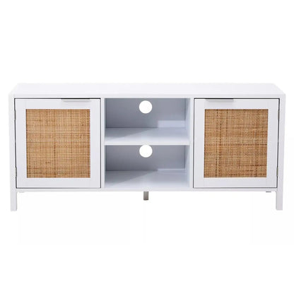 Sherman Wooden TV Stand With 2 Doors In White