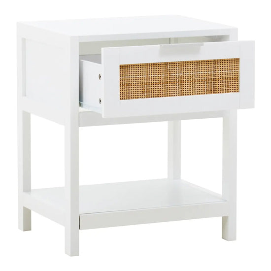 Sherman Wooden Side Table With 1 Drawer In White