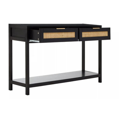 Sherman Wooden Console Table With 2 Drawers In Black