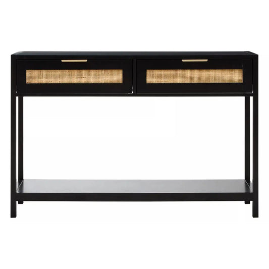 Sherman Wooden Console Table With 2 Drawers In Black