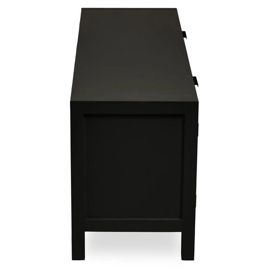 Sherman Wooden TV Stand With 2 Doors 1 Shelf In Black