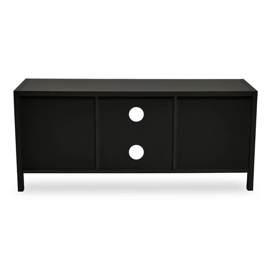 Sherman Wooden TV Stand With 2 Doors 1 Shelf In Black
