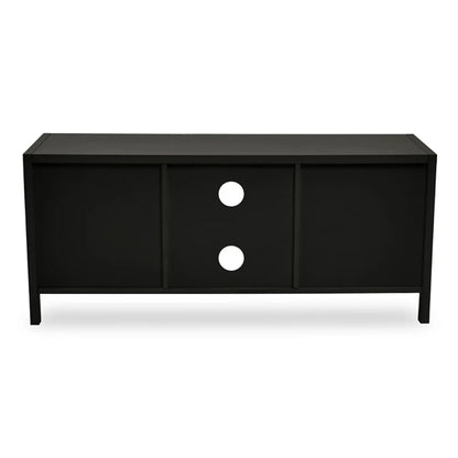 Sherman Wooden TV Stand With 2 Doors 1 Shelf In Black