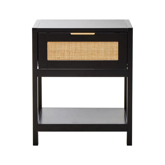 Sherman Wooden Side Table With 1 Drawer In Black