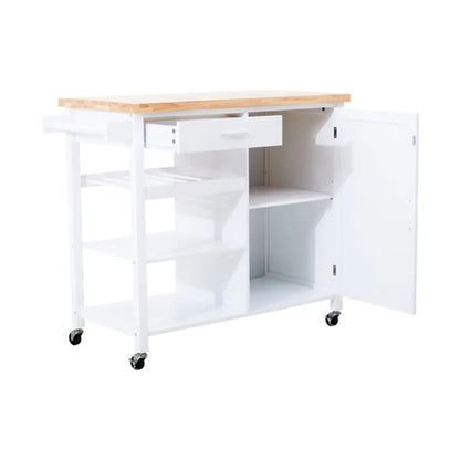 Frankfurt Wooden Kitchen Trolley With 1 Door And 1 Drawer In White