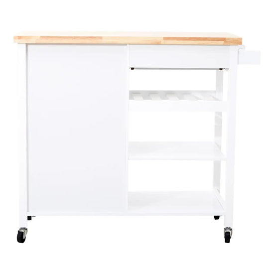 Frankfurt Wooden Kitchen Trolley With 1 Door And 1 Drawer In White