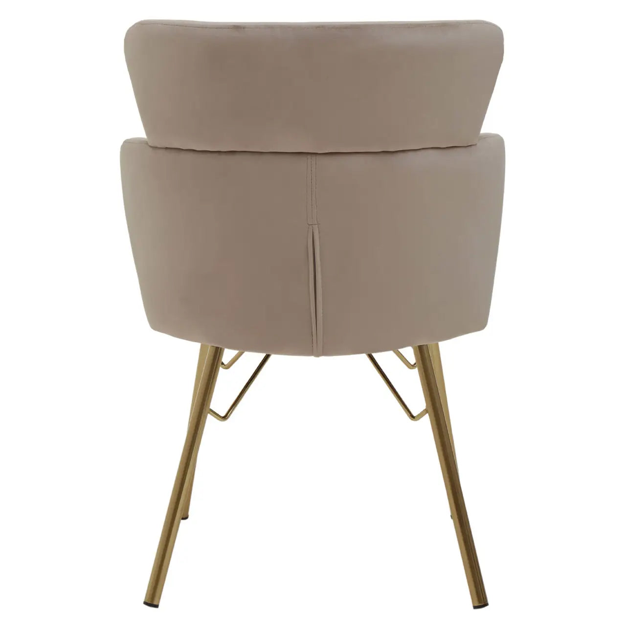 Veneto Velvet Dining Chair In Mink With Brushed Gold Metal Legs