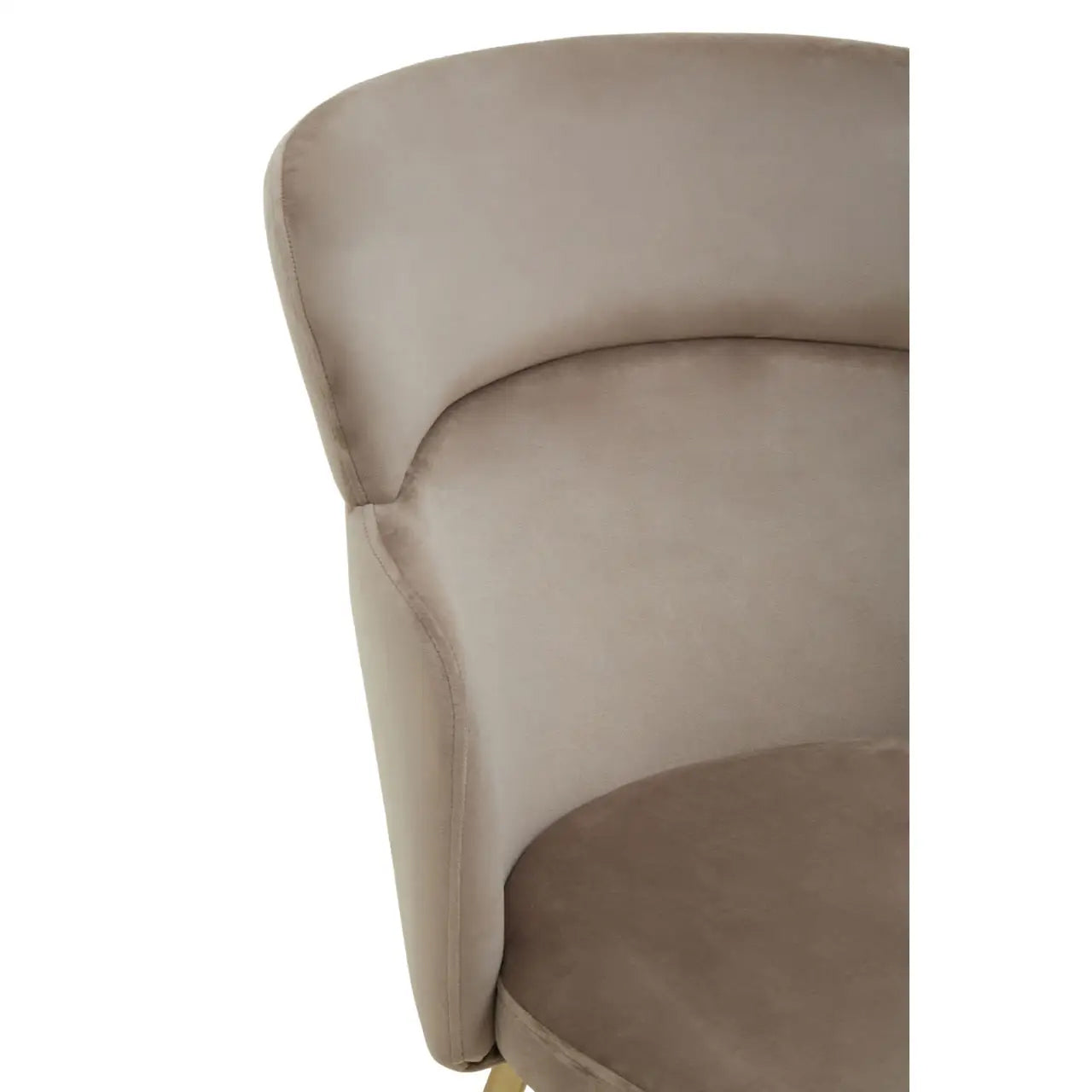 Veneto Velvet Dining Chair In Mink With Brushed Gold Metal Legs
