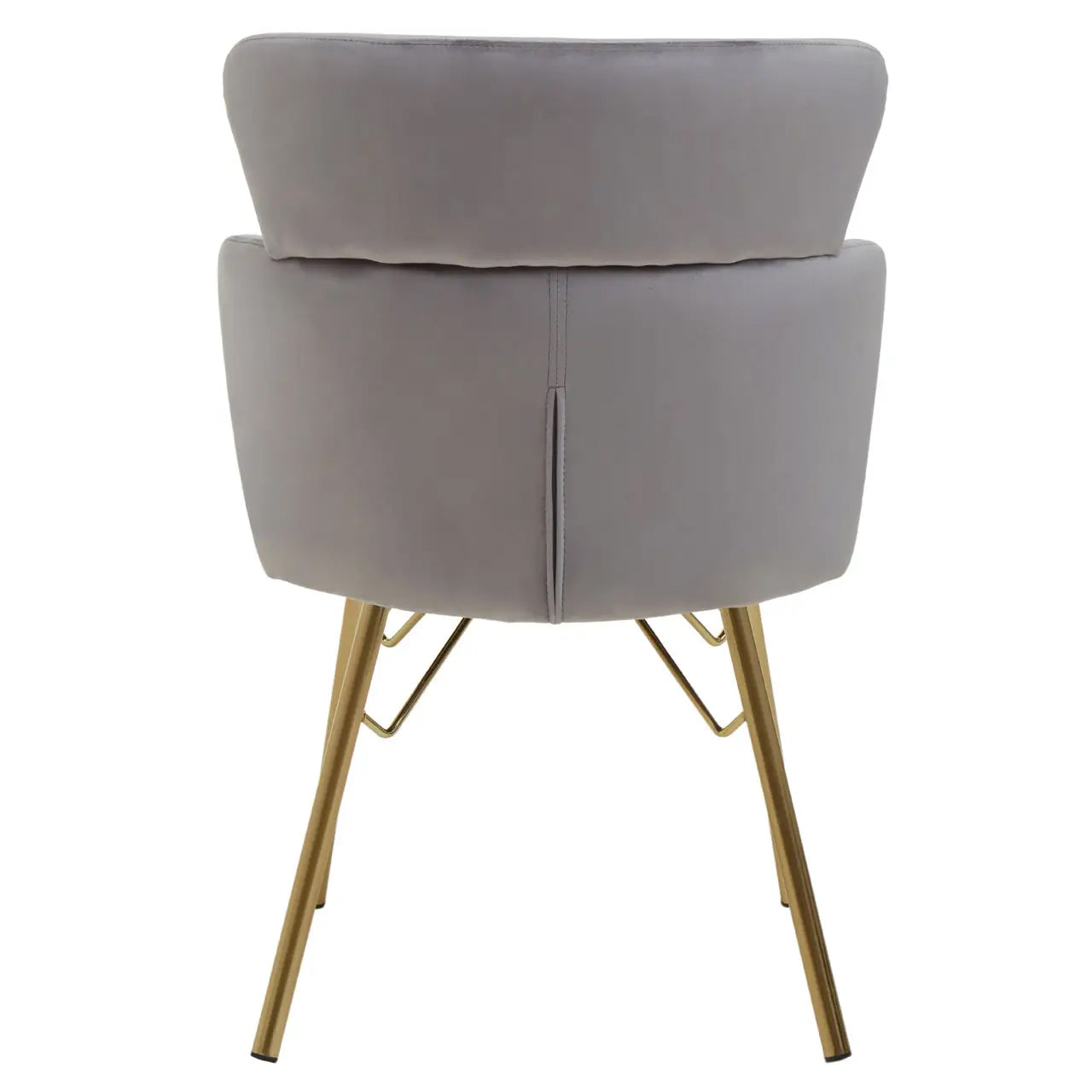 Veneto Velvet Dining Chair In Grey With Brushed Gold Metal Legs