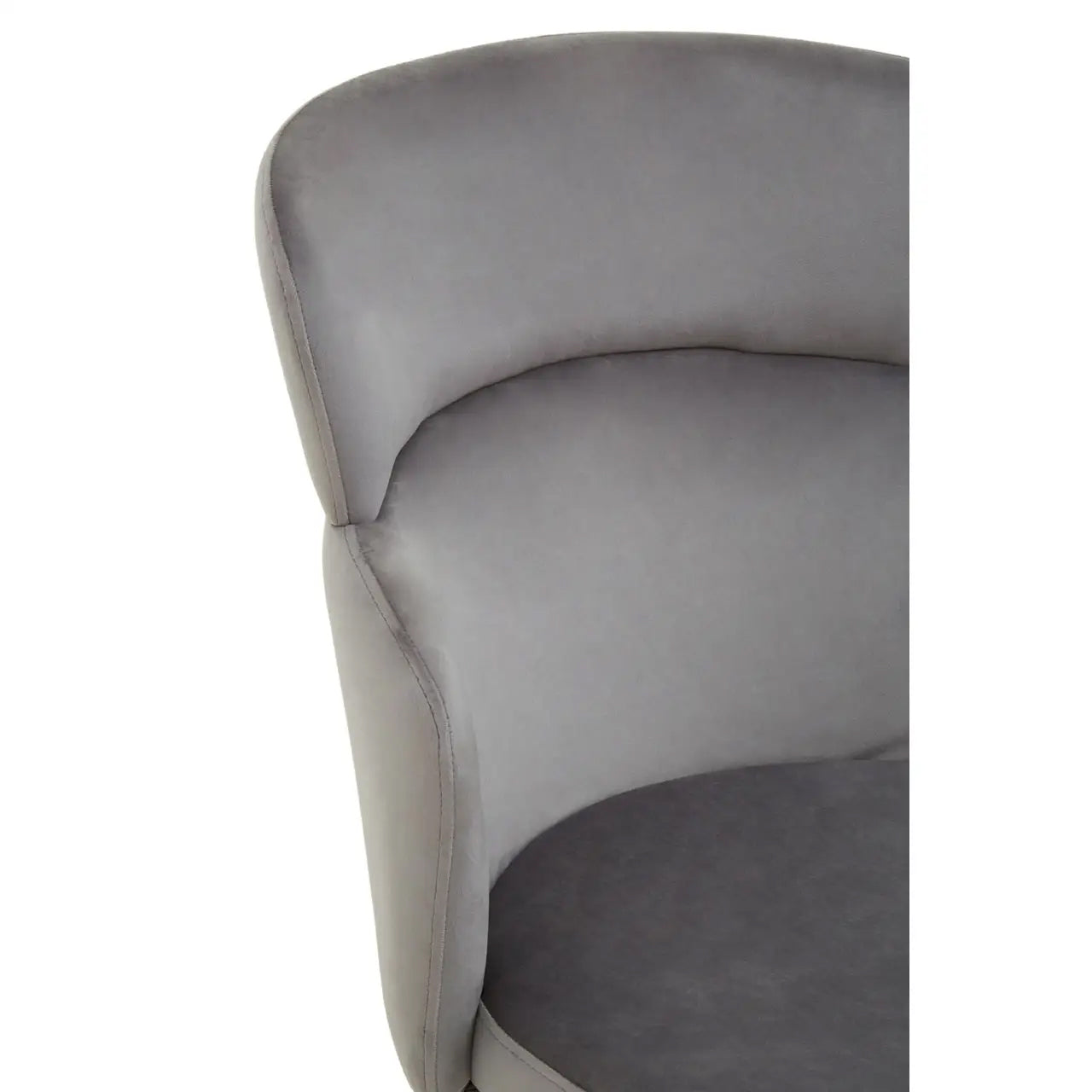 Veneto Velvet Dining Chair In Grey With Brushed Gold Metal Legs