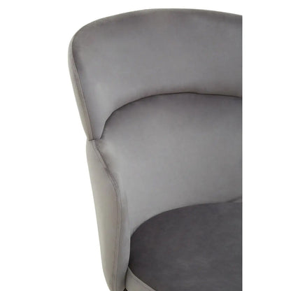Veneto Velvet Dining Chair In Grey With Brushed Gold Metal Legs