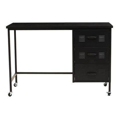 Academy Metal Desk With 3 Drawers In Black