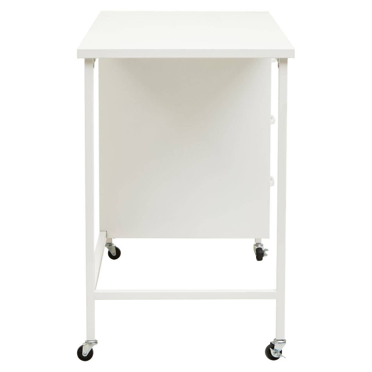 Academy Metal Desk With 3 Drawers In White