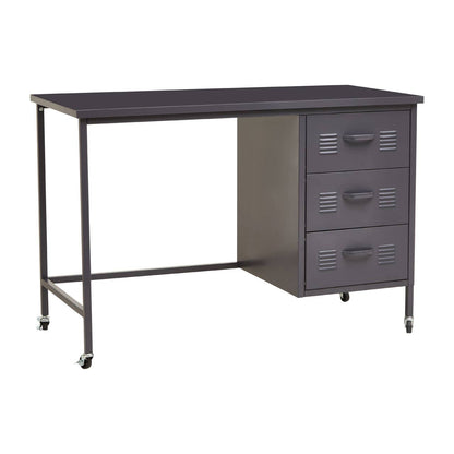 Academy Metal Desk With 3 Drawers In Grey