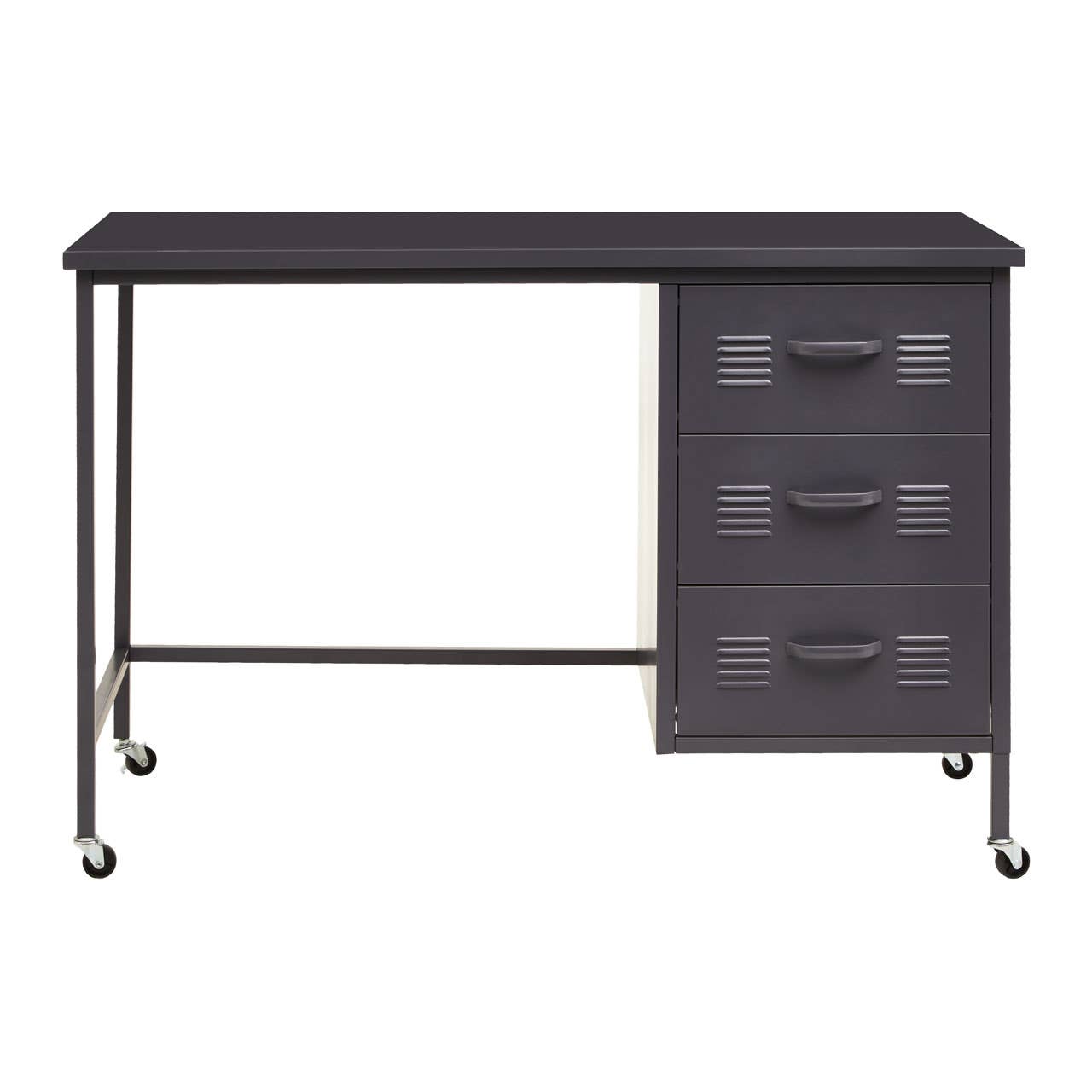 Academy Metal Desk With 3 Drawers In Grey