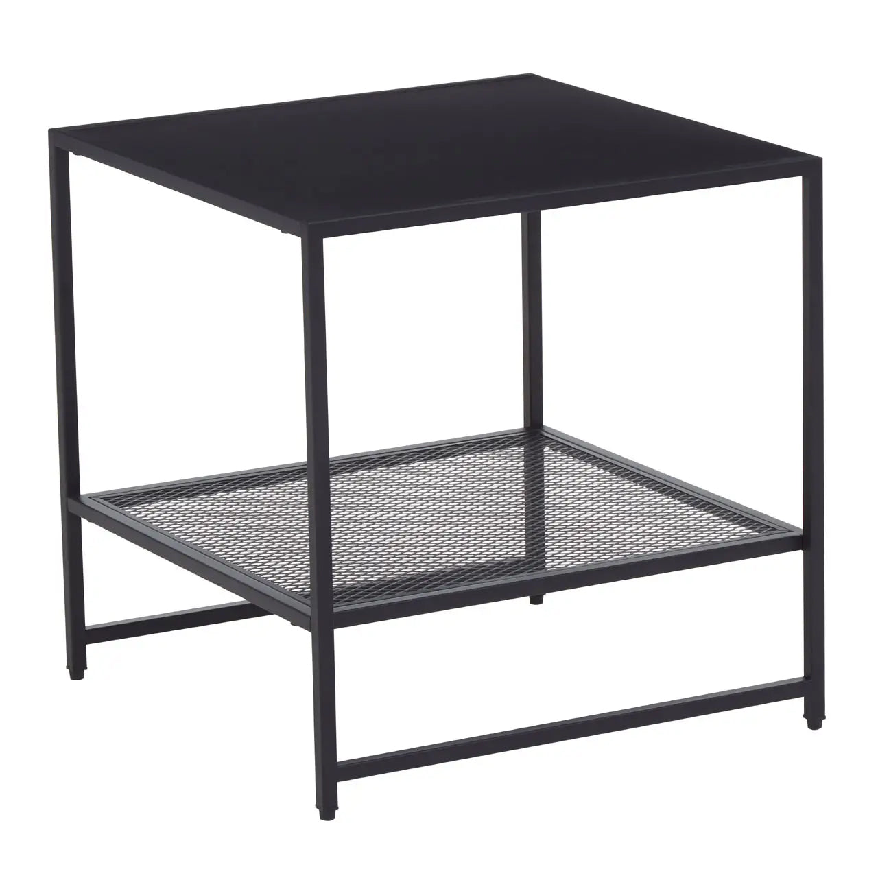 Acero Square Metal Side Table In Black