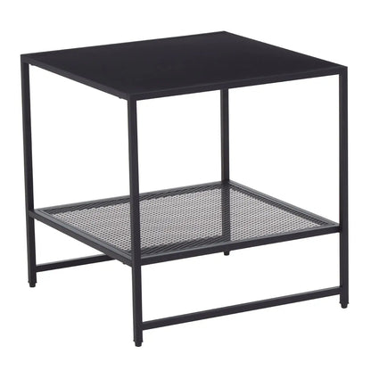 Acero Square Metal Side Table In Black