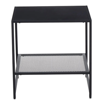 Acero Square Metal Side Table In Black