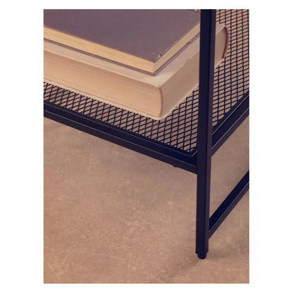 Acero Square Metal Side Table In Black