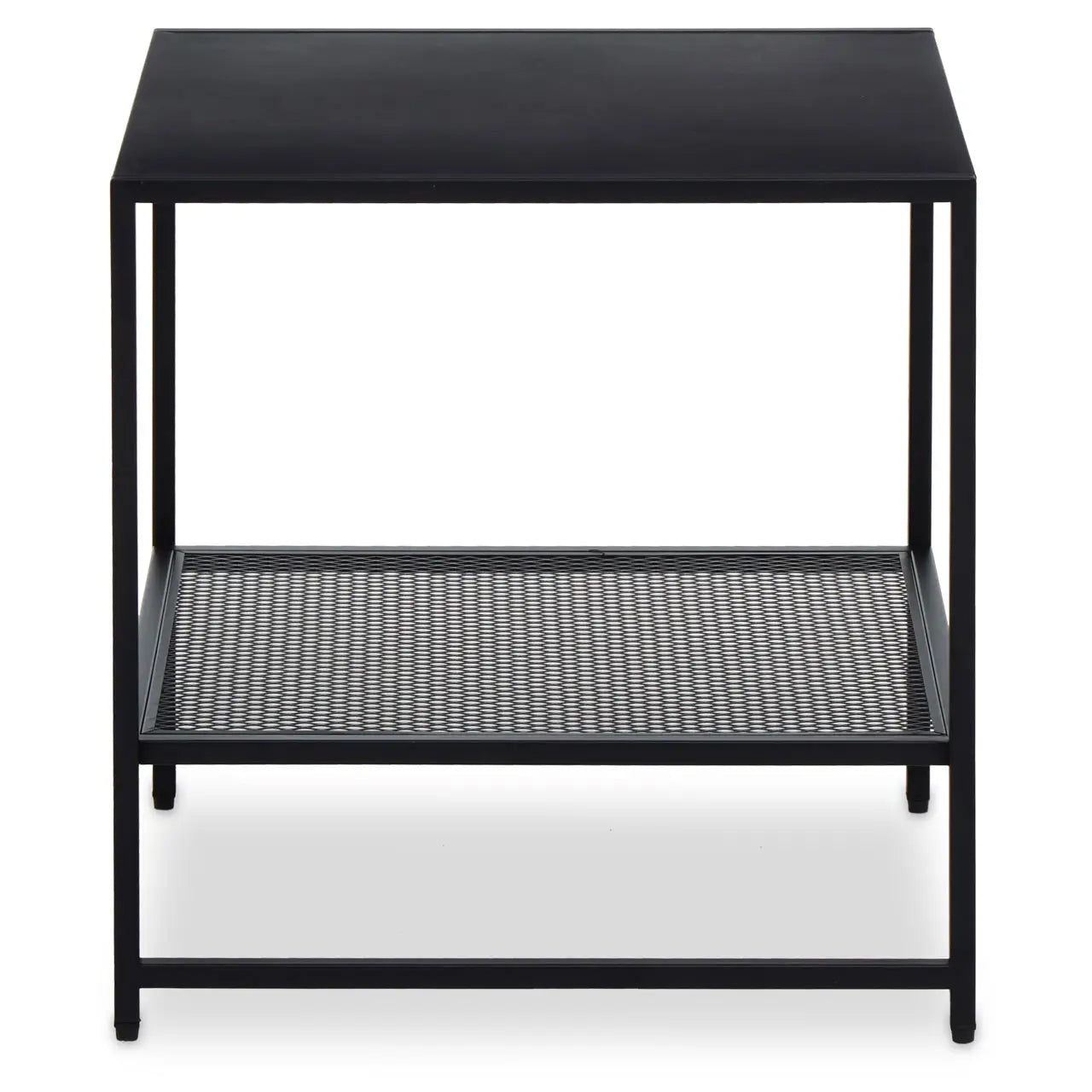 Acero Square Metal Side Table In Black