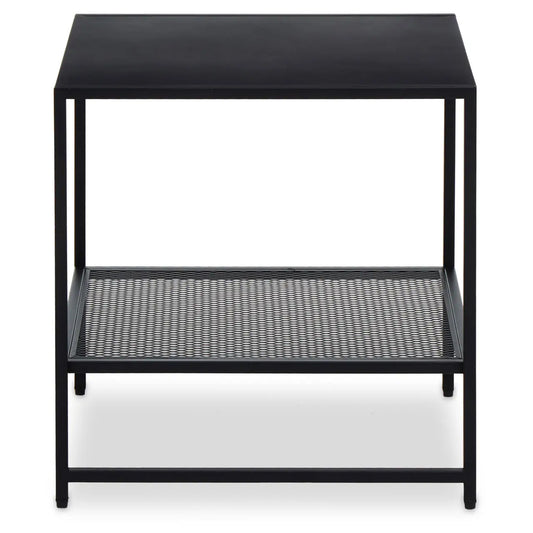 Acero Square Metal Side Table In Black