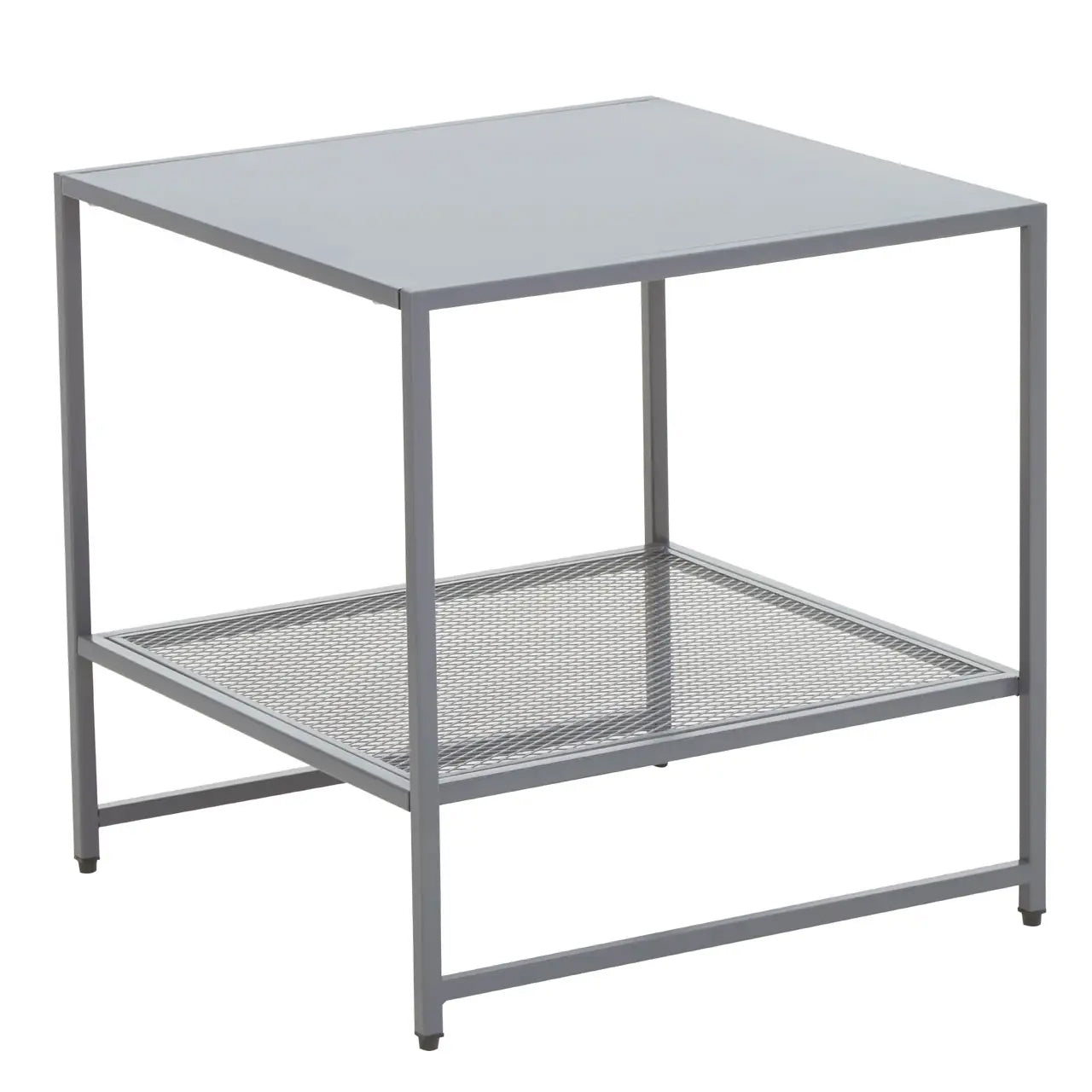 Acero Square Metal Side Table In Grey