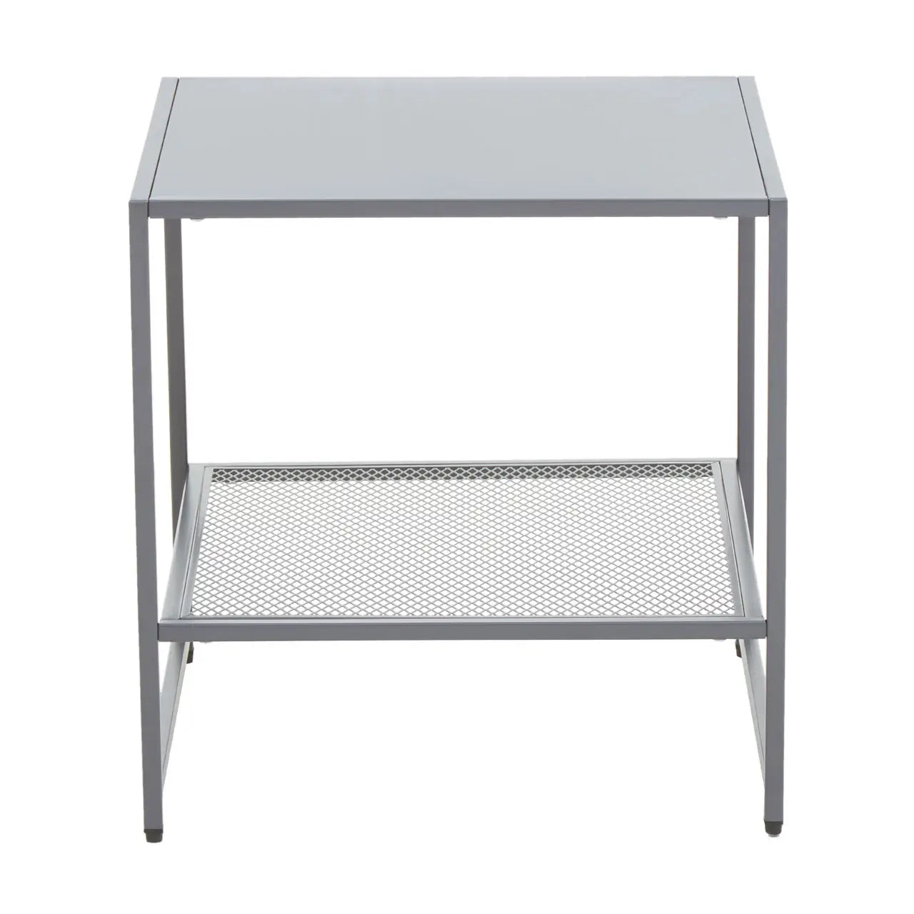 Acero Square Metal Side Table In Grey