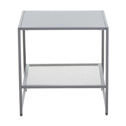 Acero Square Metal Side Table In Grey