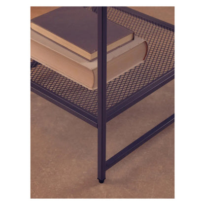 Acero Square Metal Side Table In Grey