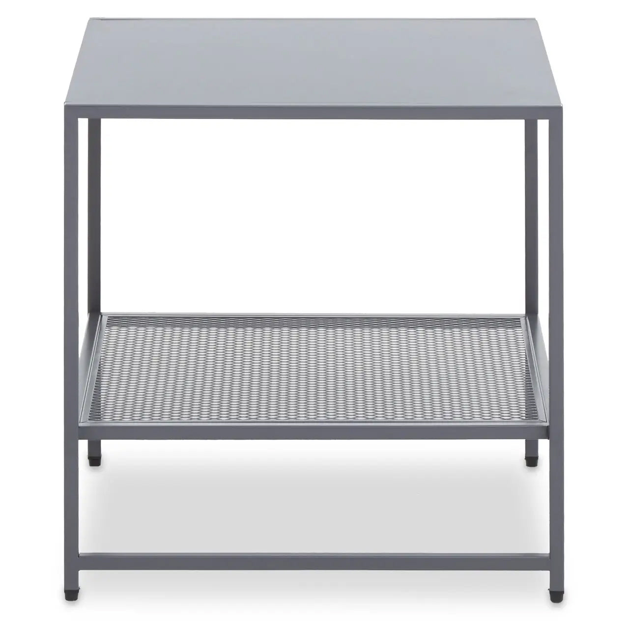 Acero Square Metal Side Table In Grey