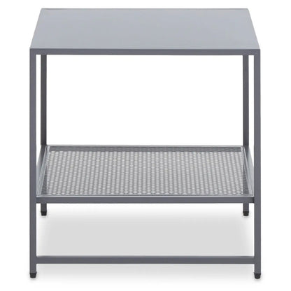 Acero Square Metal Side Table In Grey