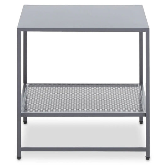 Acero Square Metal Side Table In Grey