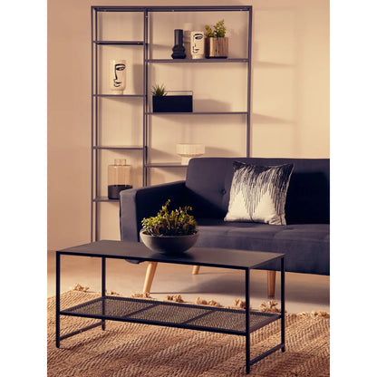 Acero Rectangular Metal Coffee Table In Black