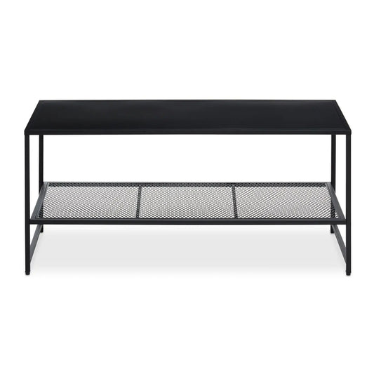 Acero Rectangular Metal Coffee Table In Black