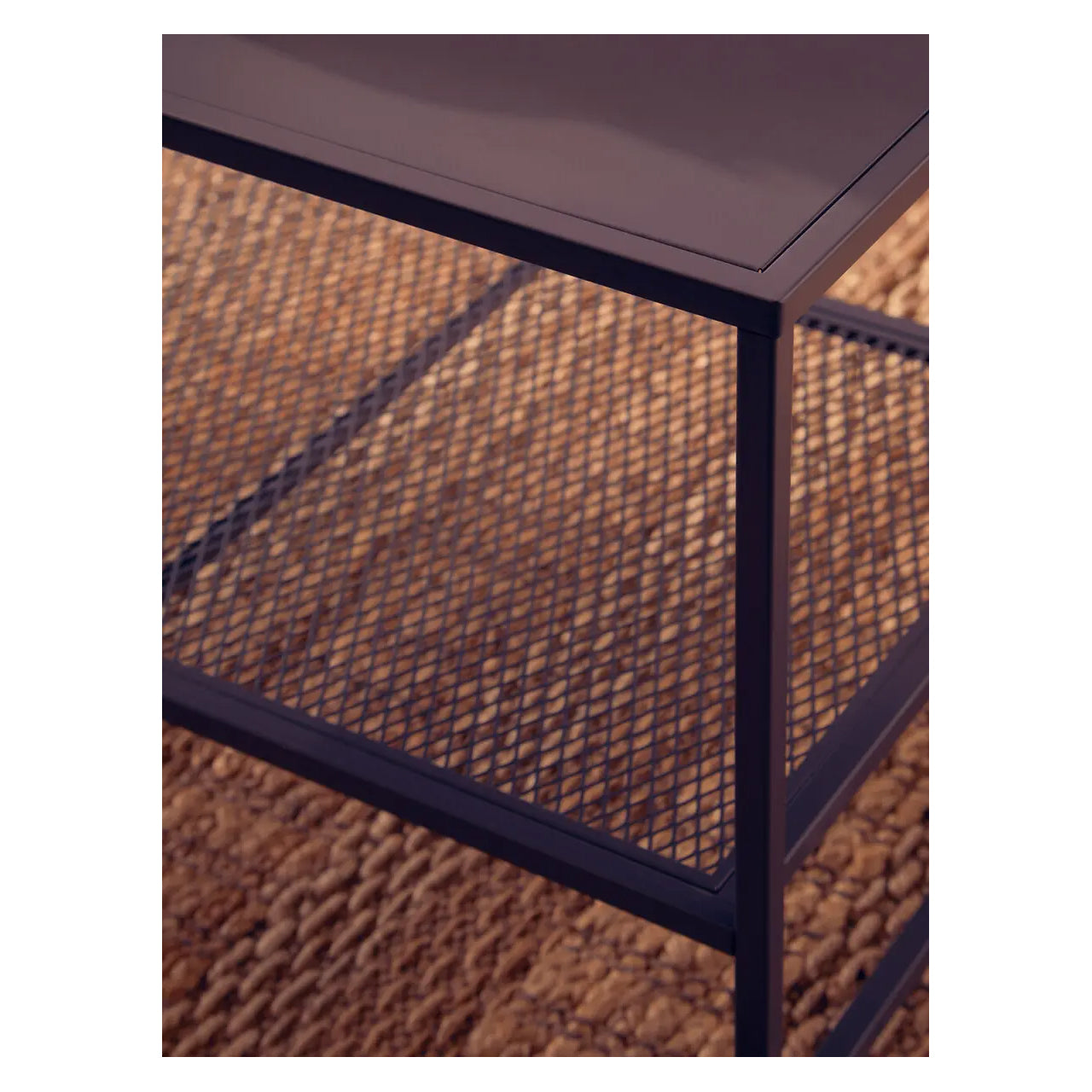 Acero Rectangular Metal Coffee Table In Grey