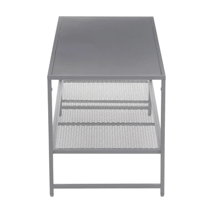 Acero Rectangular Metal Coffee Table In Grey