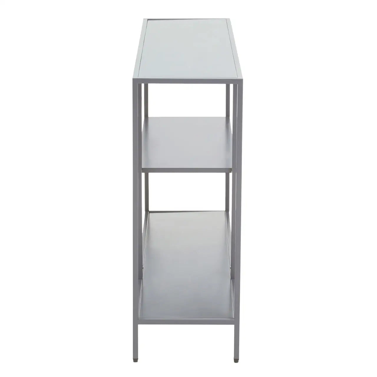 Acero Rectangular Metal Console Table With Undershelf In Grey