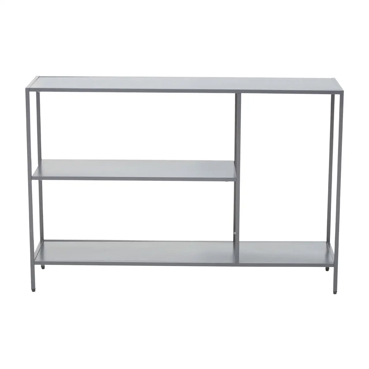 Acero Rectangular Metal Console Table With Undershelf In Grey